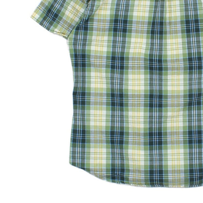 Mens Plaid Shirt Short Sleeve Button Up