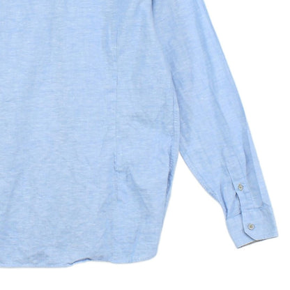 Mens Linen Shirt Long Sleeve Button Up Cotton