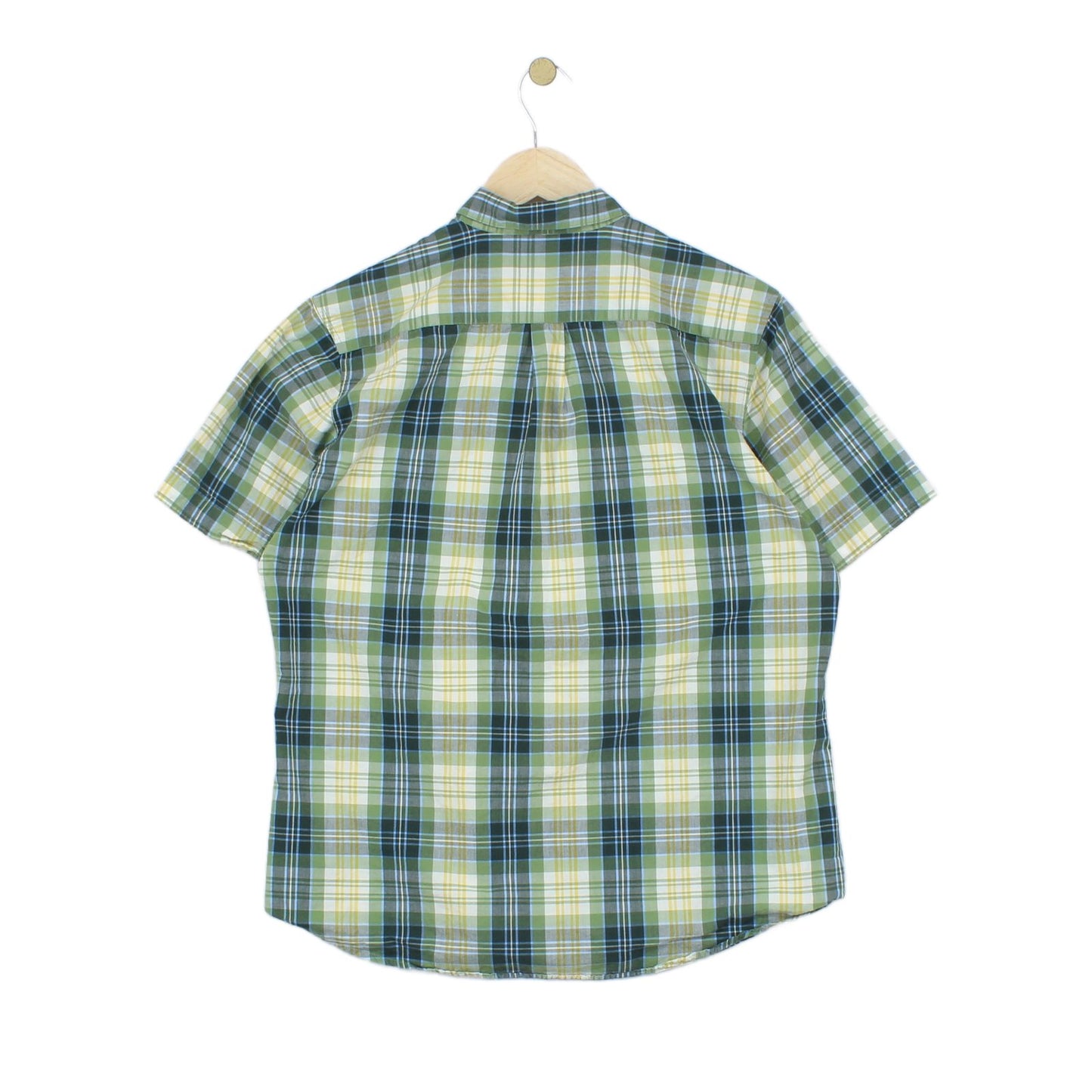Mens Plaid Shirt Short Sleeve Button Up