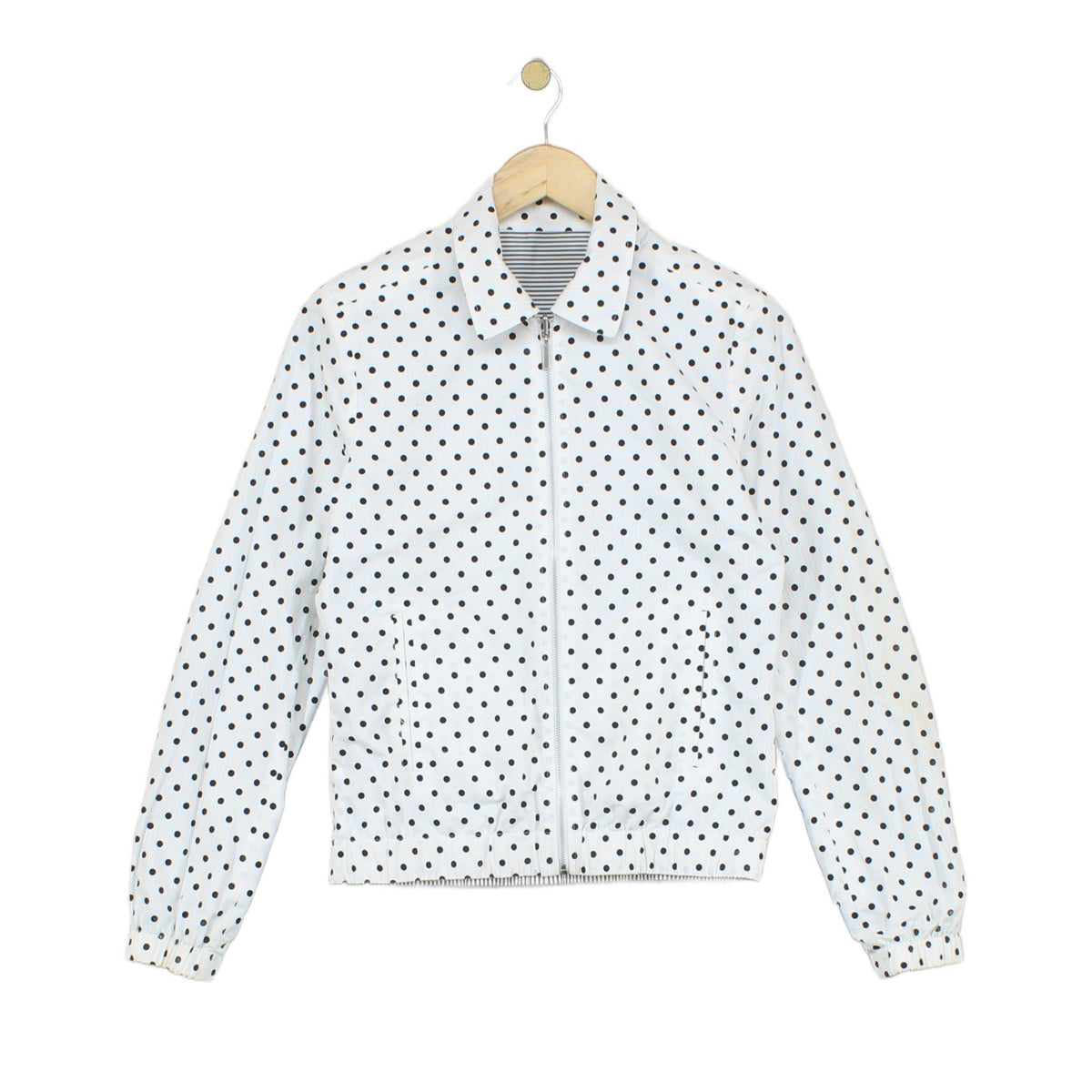 Womens Reversible Jacket Full Zip Polka Dot