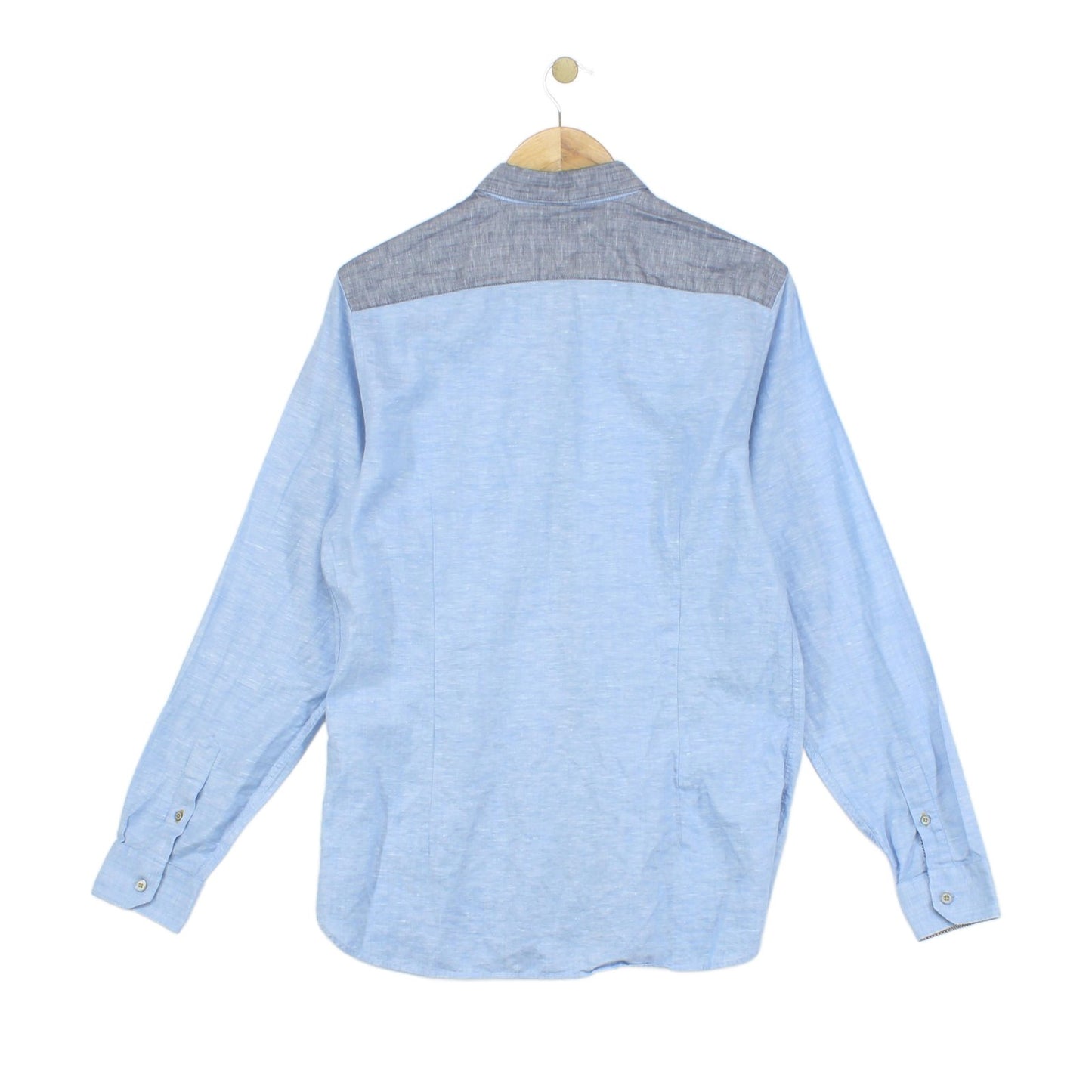 Mens Linen Shirt Long Sleeve Button Up Cotton