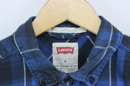 Mens Plaid Shirt Slim Fit Button Up Long Sleeve