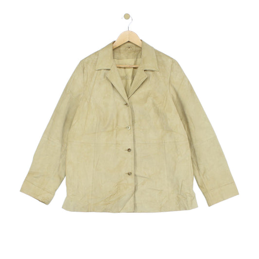 Womens Suede Leather Blazer