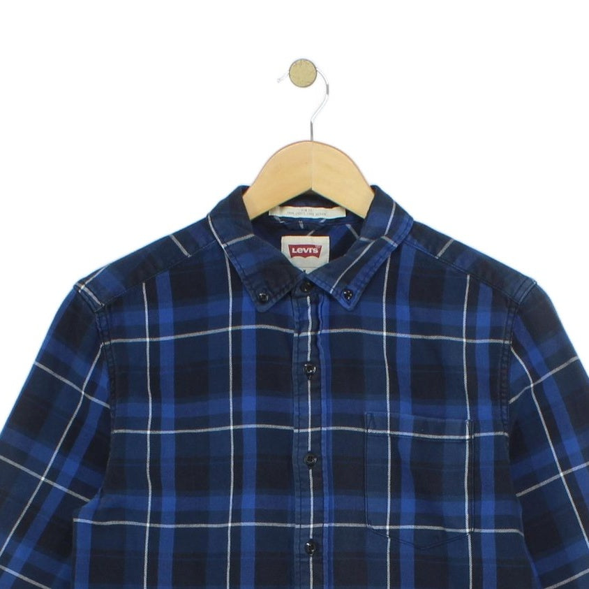 Mens Plaid Shirt Slim Fit Button Up Long Sleeve