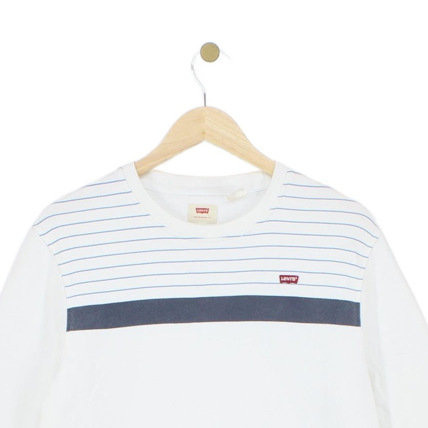 Mens Striped Sweatshirt Crew Neck