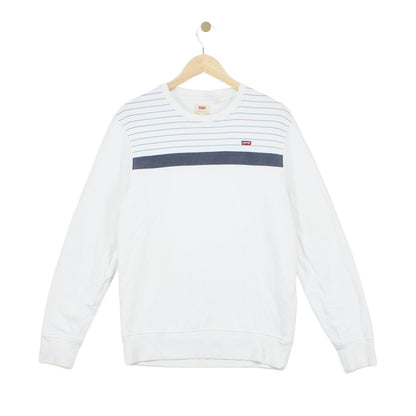Mens Striped Sweatshirt Crew Neck