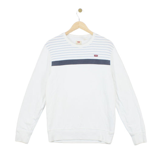 Mens Striped Sweatshirt Crew Neck