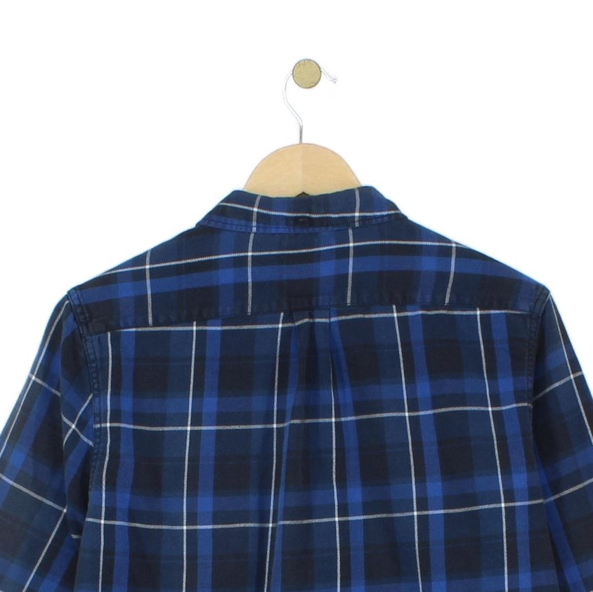 Mens Plaid Shirt Slim Fit Button Up Long Sleeve