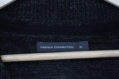 Mens 1/4 Zip Jumper Cable Knit Wool Blend