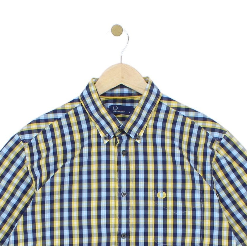 Mens Check Shirt Short Sleeve Classic