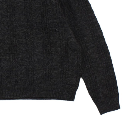 Mens 1/4 Zip Jumper Cable Knit Wool Blend