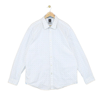 Mens Polka Dot Shirt Regular Fit Long Sleeve