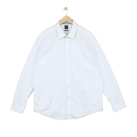 Mens Polka Dot Shirt Regular Fit Long Sleeve