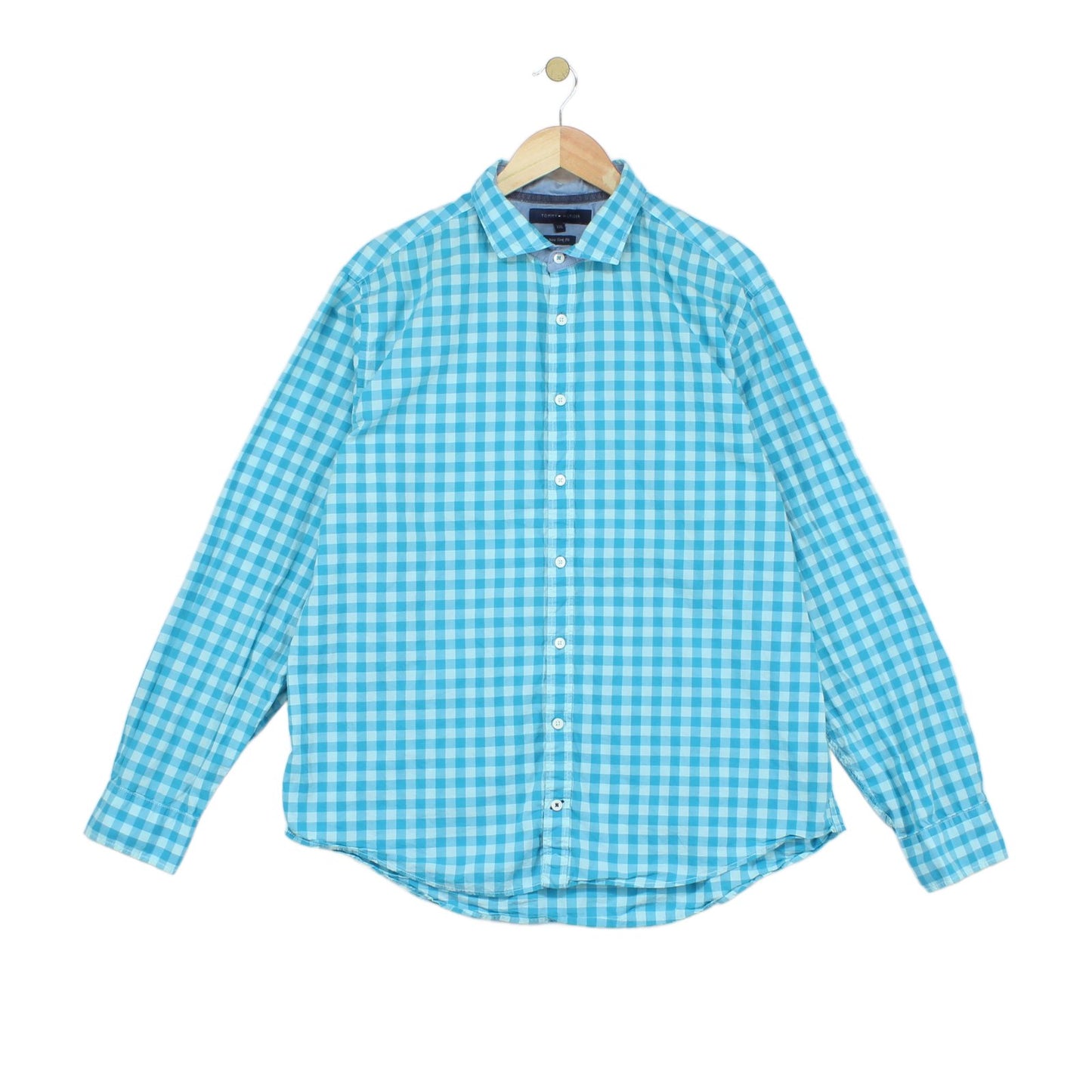 Mens Check Shirt Long Sleeve Collared