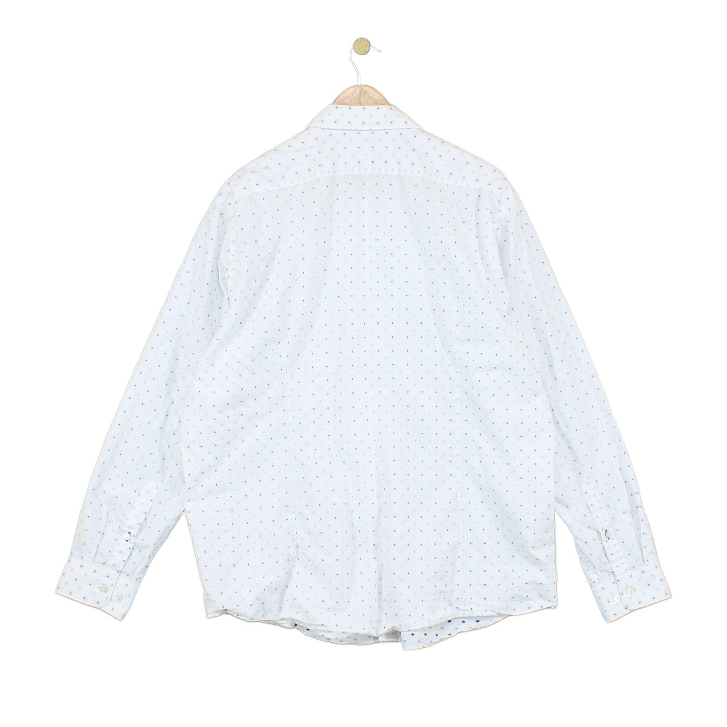 Mens Polka Dot Shirt Regular Fit Long Sleeve