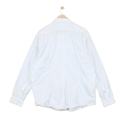 Mens Polka Dot Shirt Regular Fit Long Sleeve