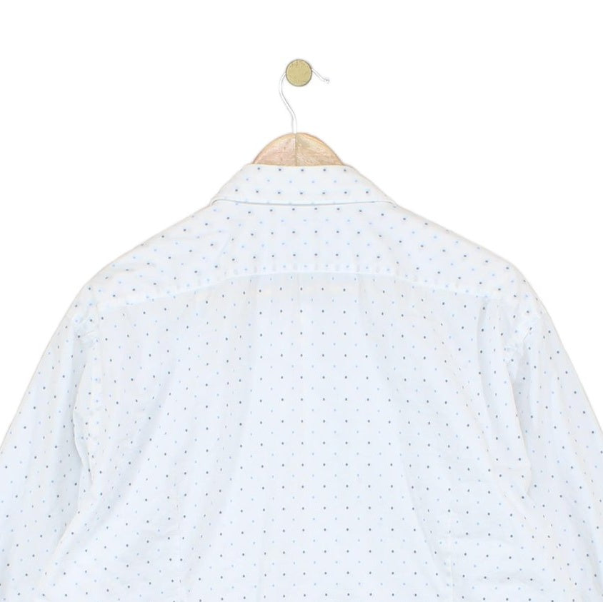 Mens Polka Dot Shirt Regular Fit Long Sleeve