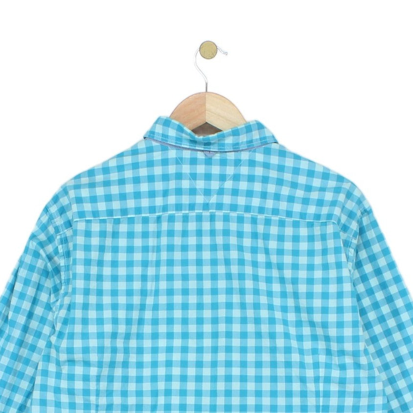 Mens Check Shirt Long Sleeve Collared