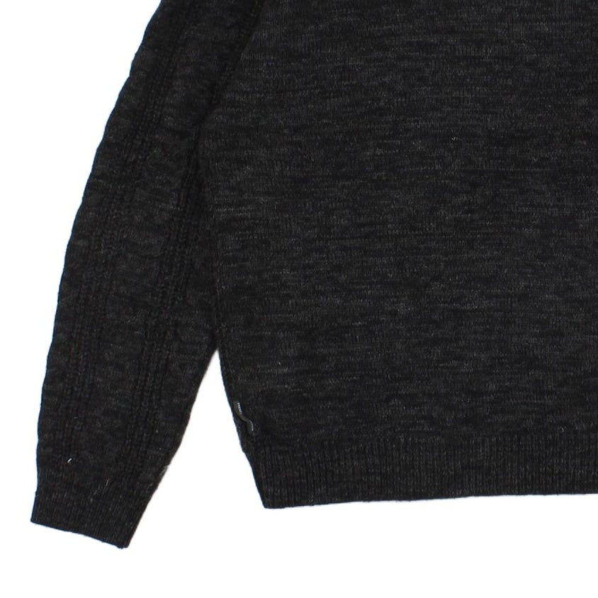 Mens 1/4 Zip Jumper Cable Knit Wool Blend