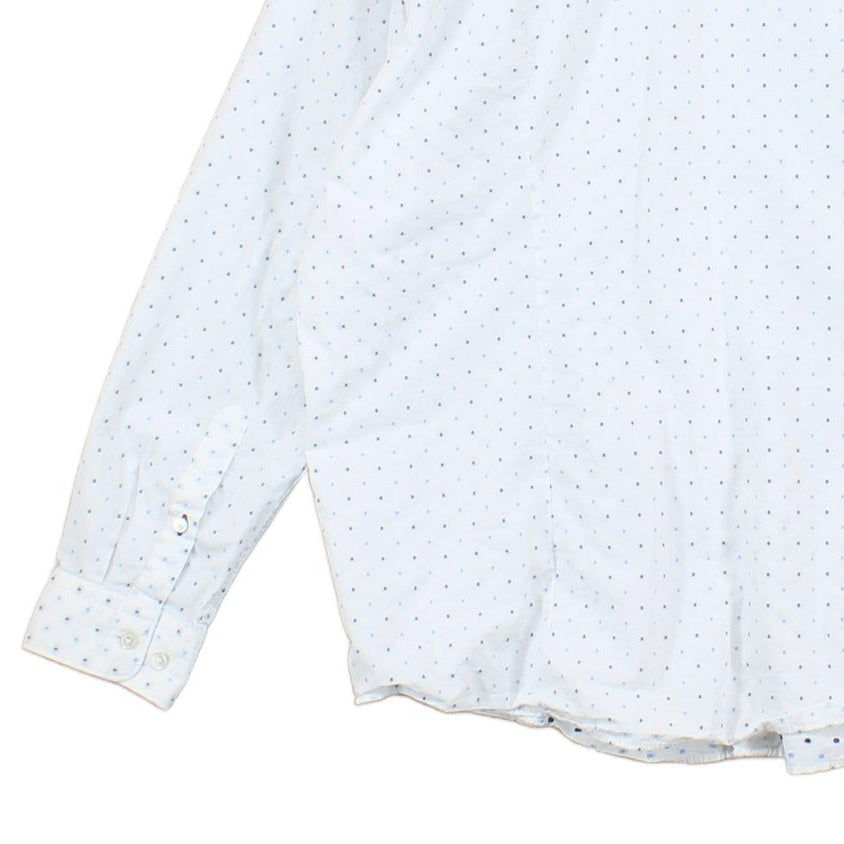 Mens Polka Dot Shirt Regular Fit Long Sleeve