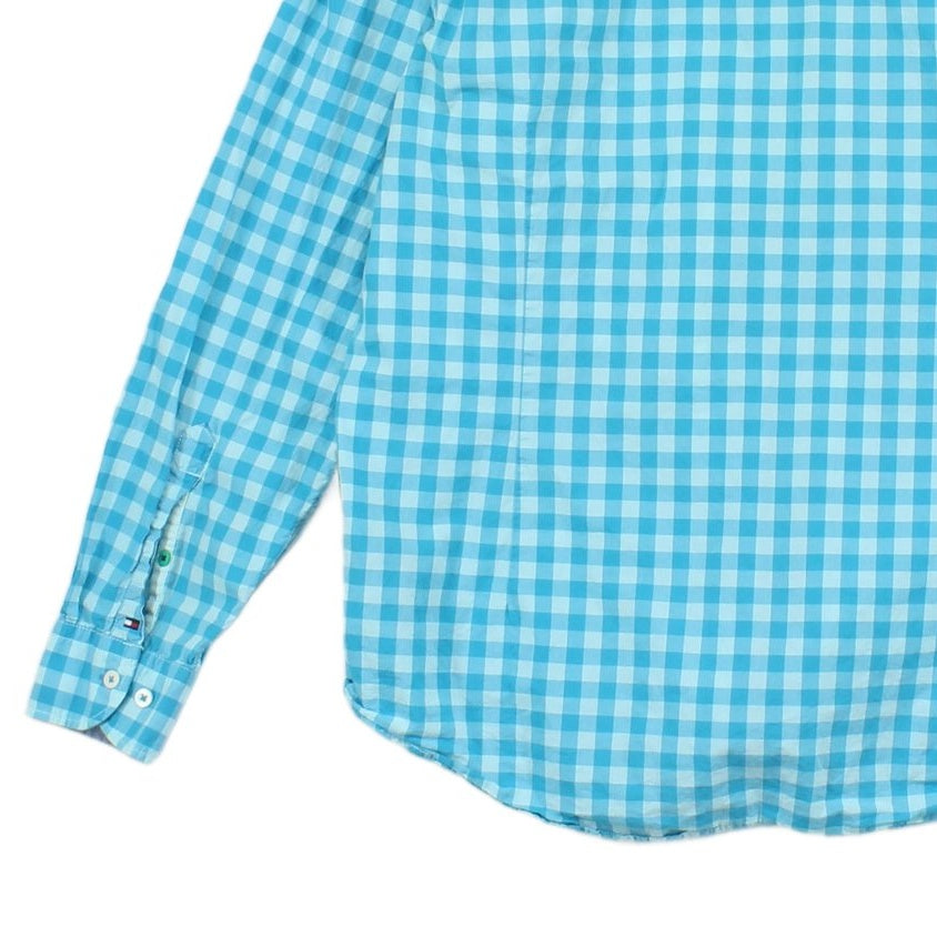 Mens Check Shirt Long Sleeve Collared