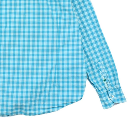 Mens Check Shirt Long Sleeve Collared