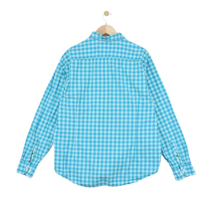Mens Check Shirt Long Sleeve Collared