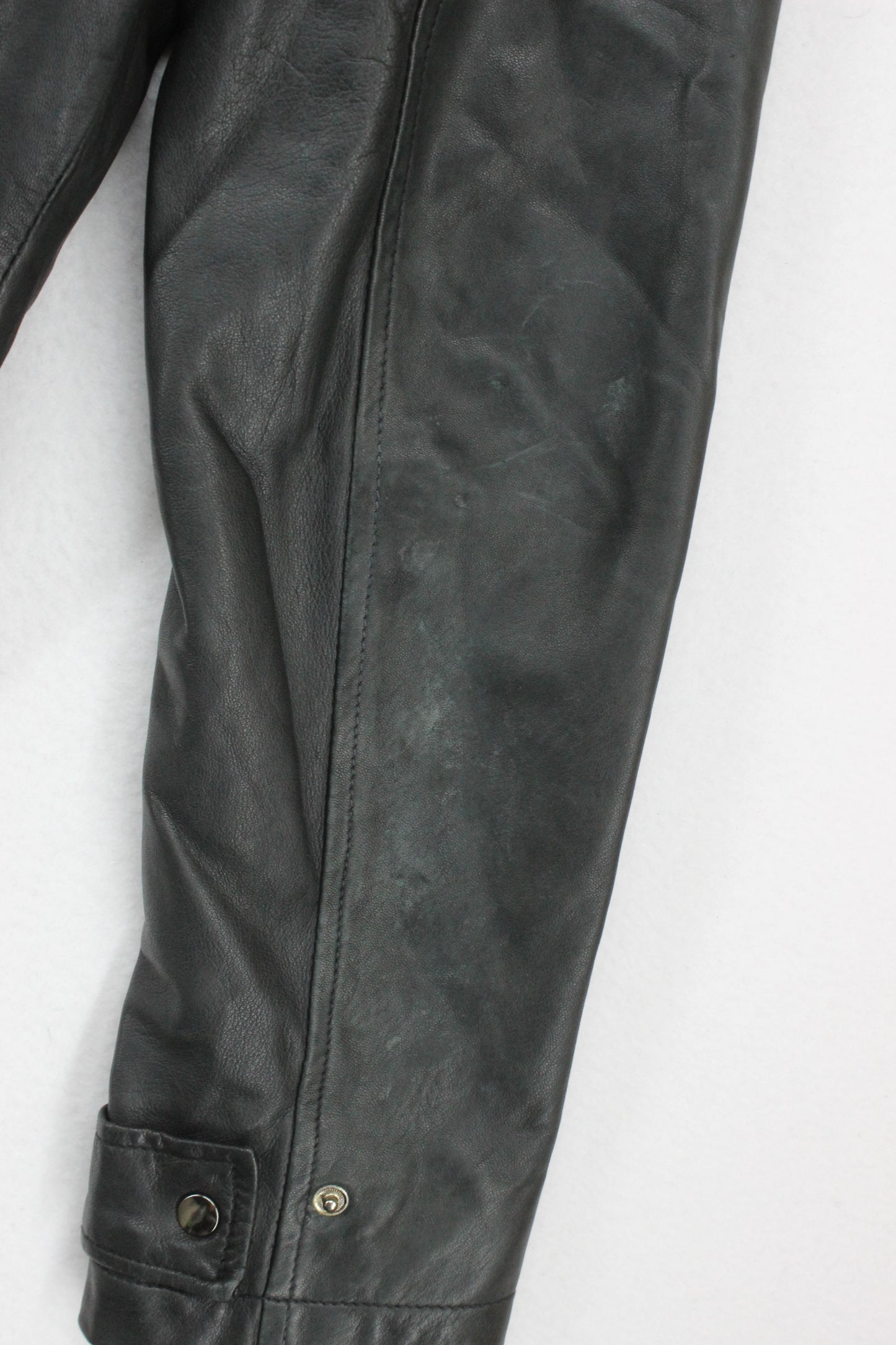 Mens Leather Jacket Full Zip Outerwear