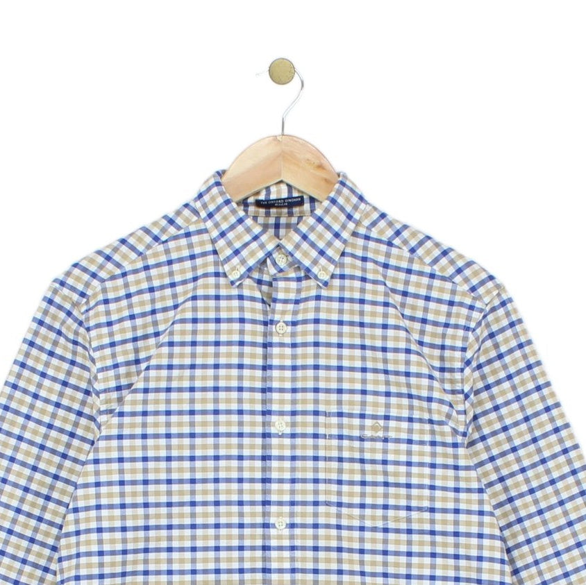 Mens Check Shirt Long Sleeve Button Up