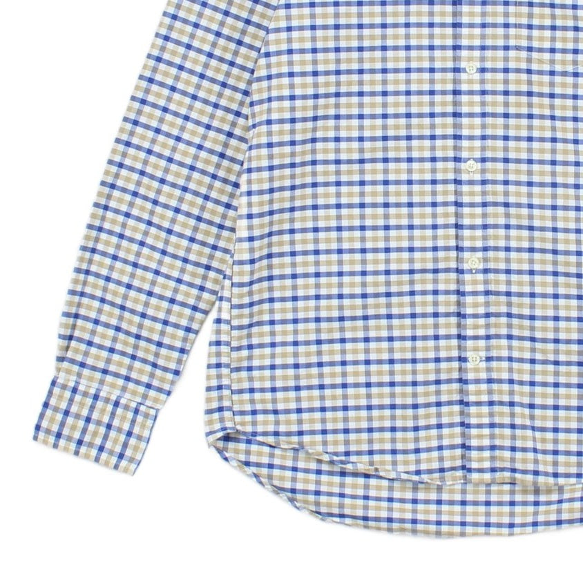 Mens Check Shirt Long Sleeve Button Up