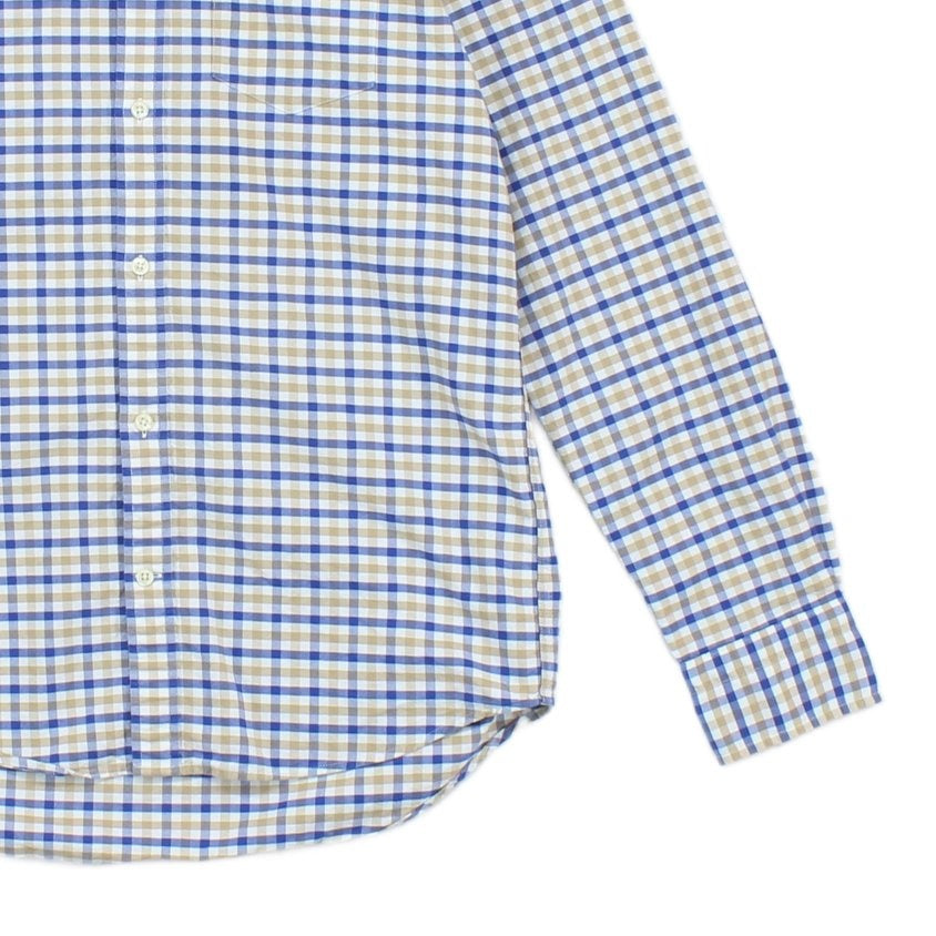 Mens Check Shirt Long Sleeve Button Up