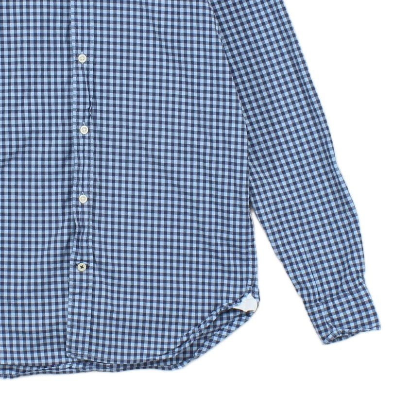 Mens Check Shirt Stretch Slim Fit Long Sleeve