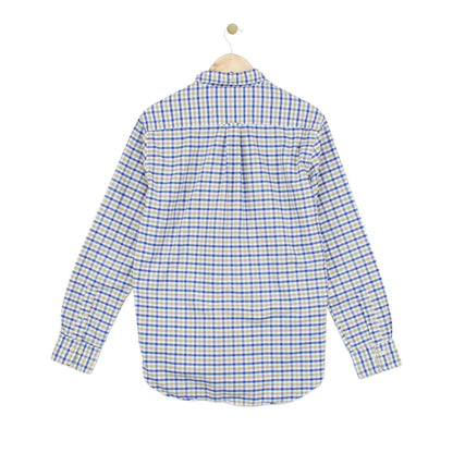 Mens Check Shirt Long Sleeve Button Up