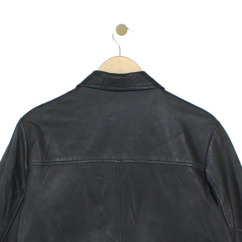 Mens Leather Jacket Full Zip Outerwear