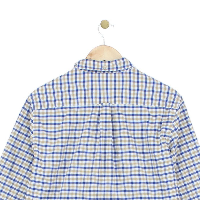 Mens Check Shirt Long Sleeve Button Up