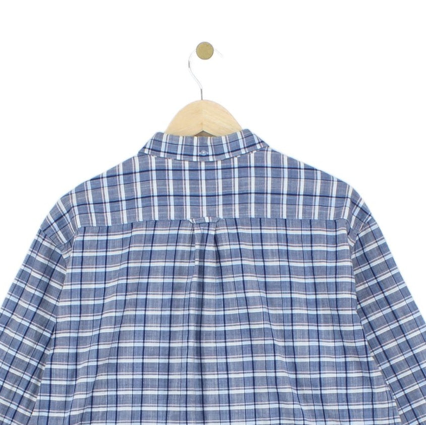 Mens Plaid Shirt Long Sleeve Button Up