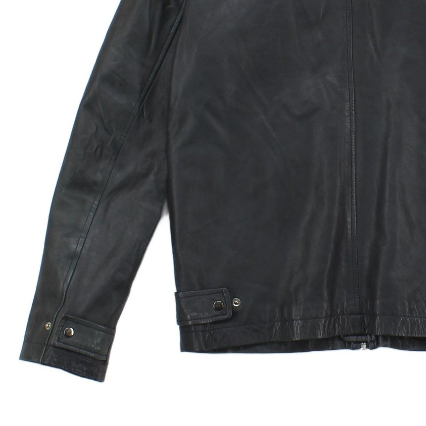 Mens Leather Jacket Full Zip Outerwear