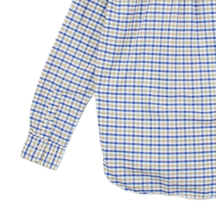 Mens Check Shirt Long Sleeve Button Up