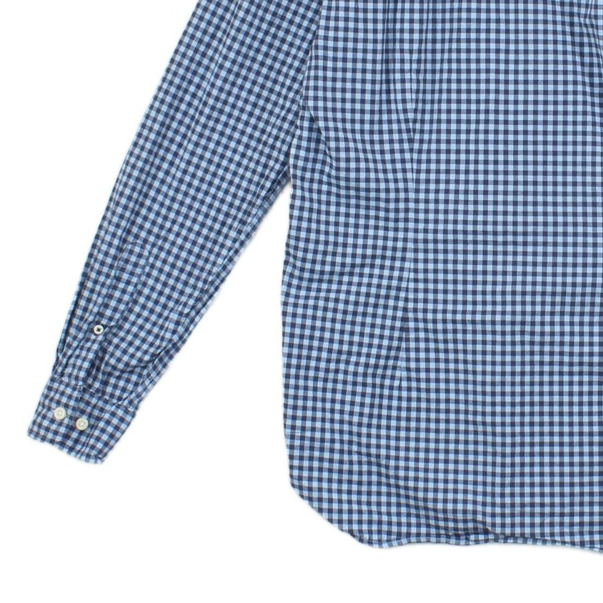 Mens Check Shirt Stretch Slim Fit Long Sleeve