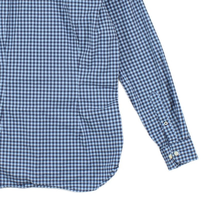 Mens Check Shirt Stretch Slim Fit Long Sleeve