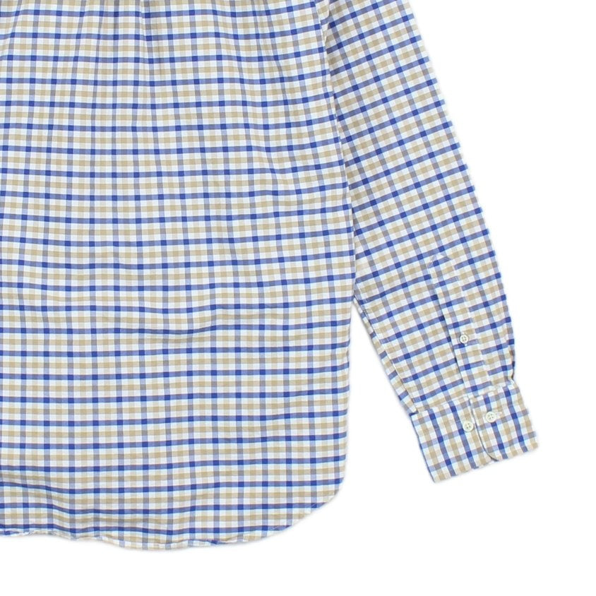 Mens Check Shirt Long Sleeve Button Up