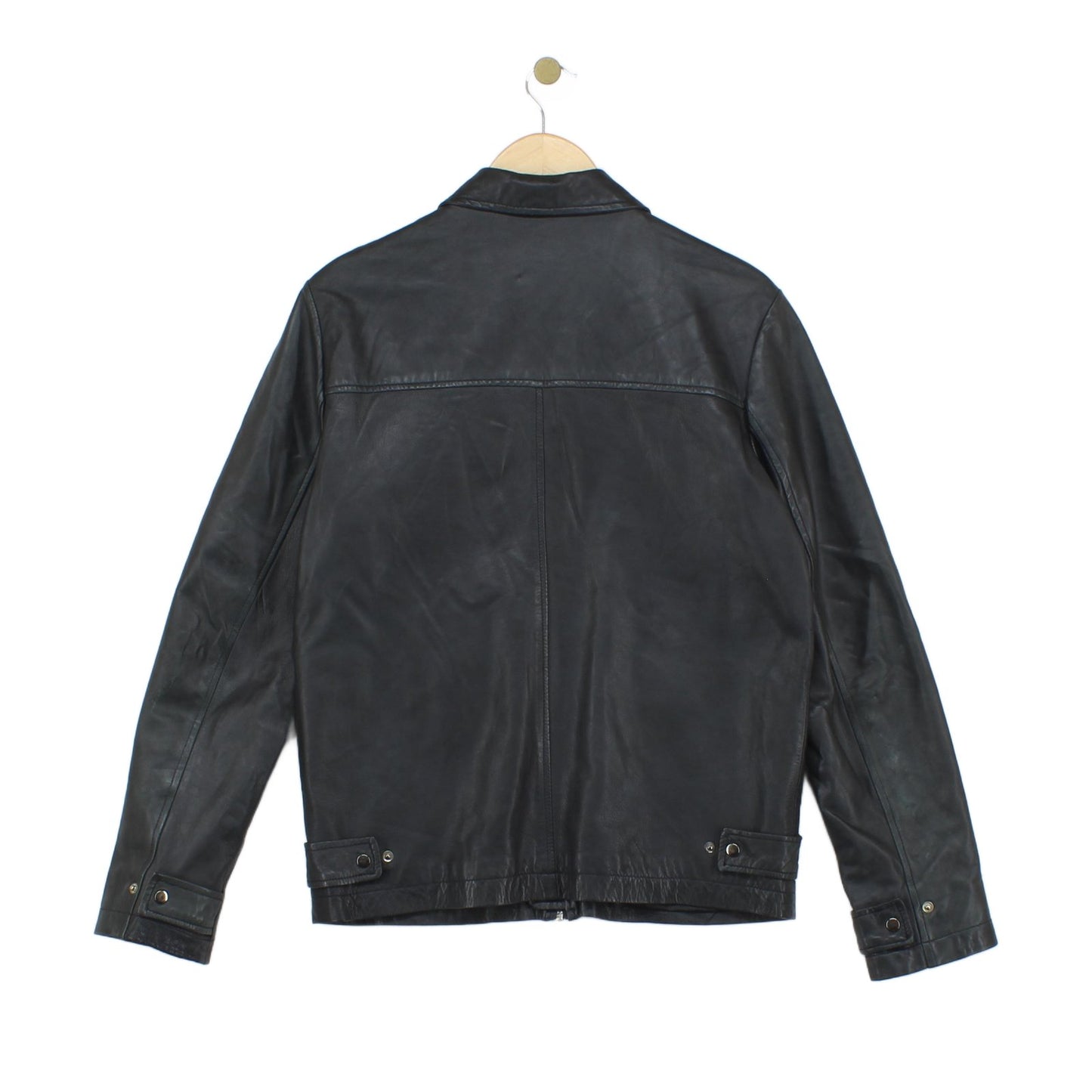 Mens Leather Jacket Full Zip Outerwear