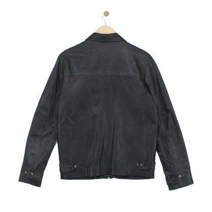 Mens Leather Jacket Full Zip Outerwear