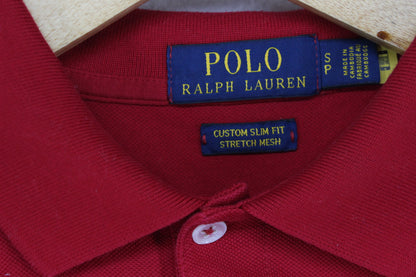 Mens Polo Shirt Stretch Slim Fit Long Sleeve