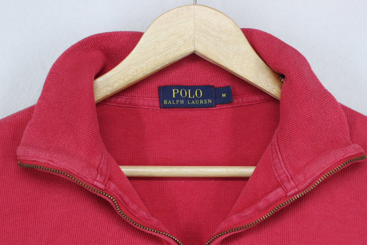 Mens 1/4 Zip Jumper Ribbed Knit Long Sleeve Cotton
