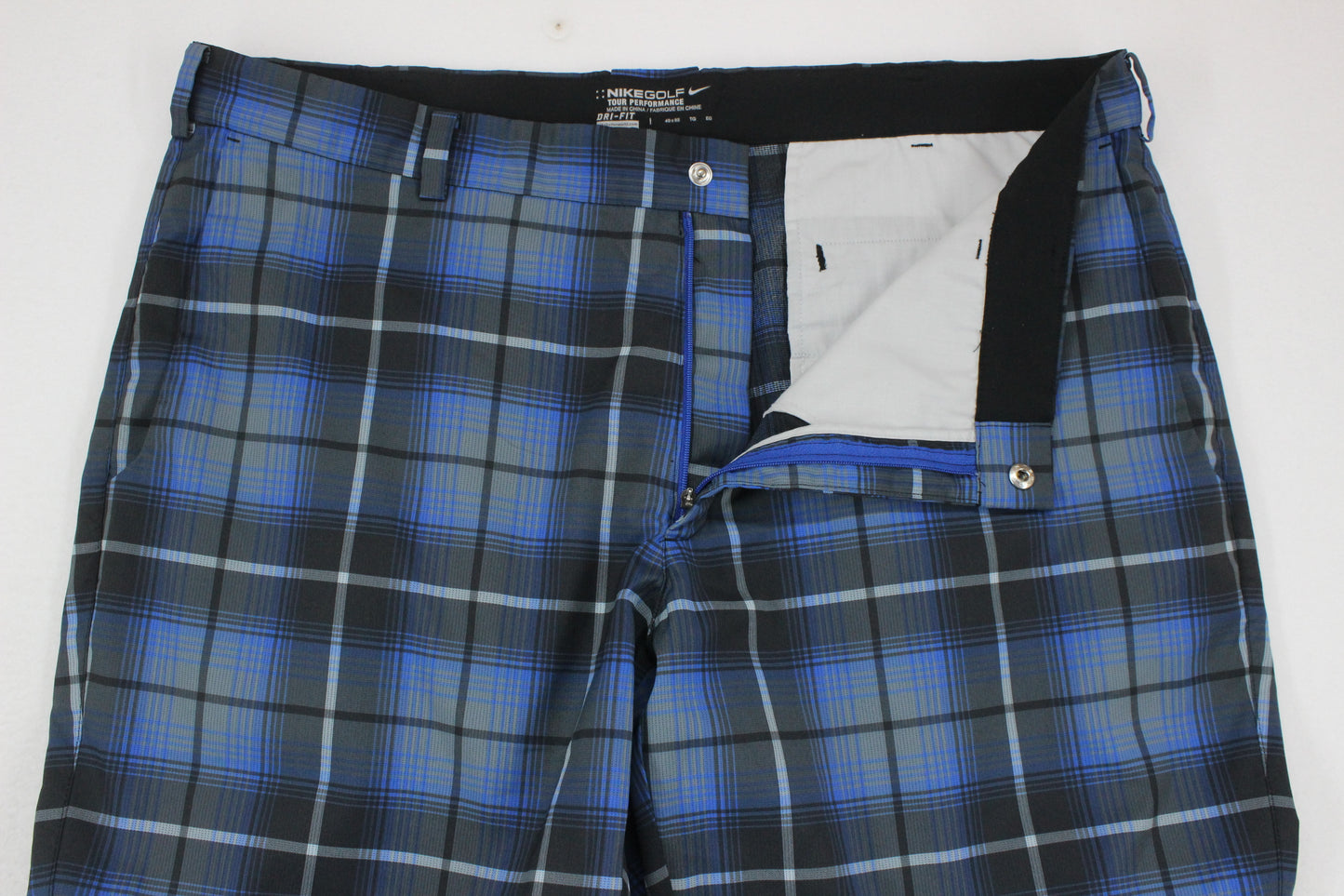 Mens Golf Trousers Plaid Performance Dri Fit Lightweight