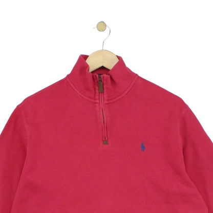 Mens 1/4 Zip Jumper Ribbed Knit Long Sleeve Cotton