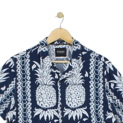 Mens Viscose Shirt Hawaiian Pineapple Short Sleeve