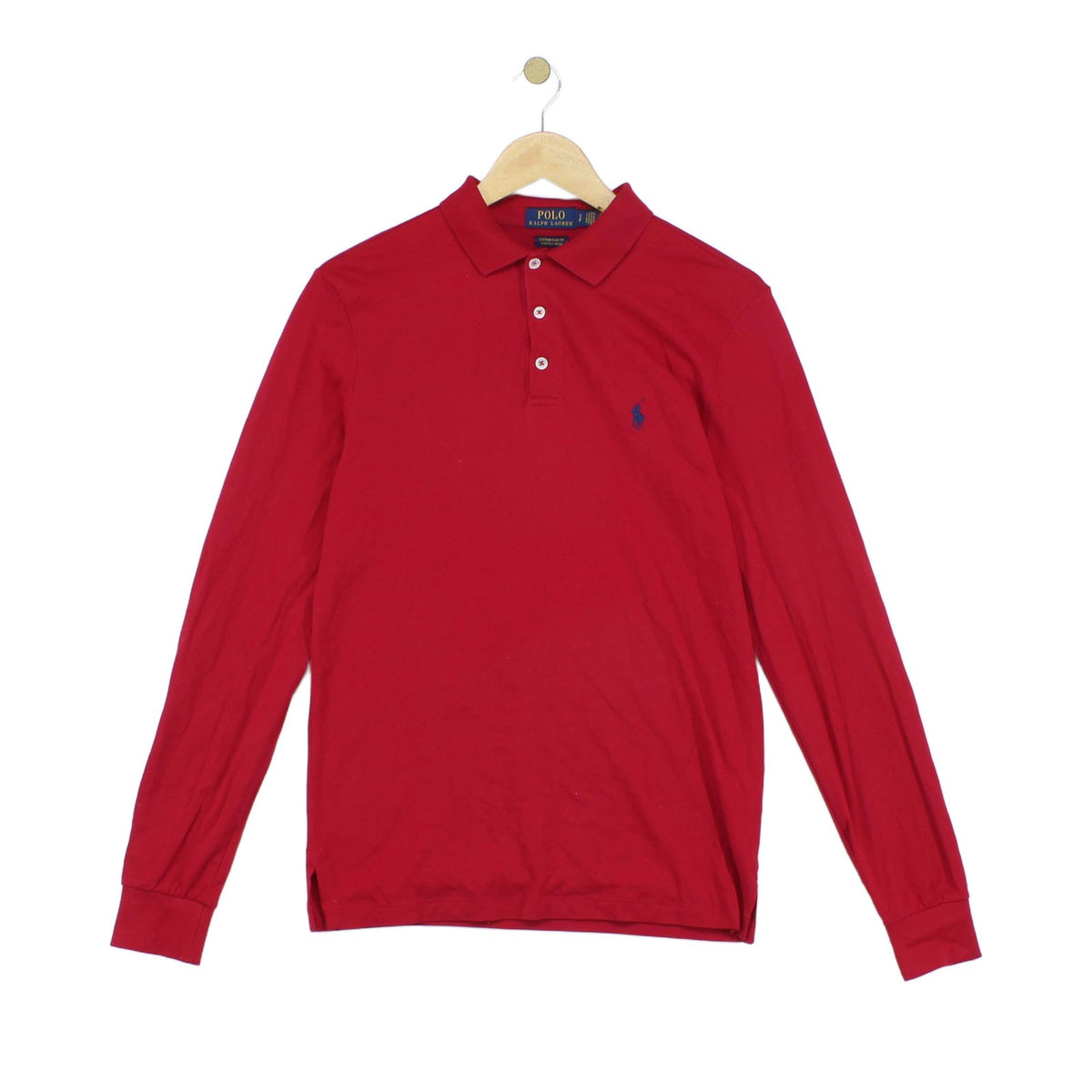 Mens Polo Shirt Stretch Slim Fit Long Sleeve