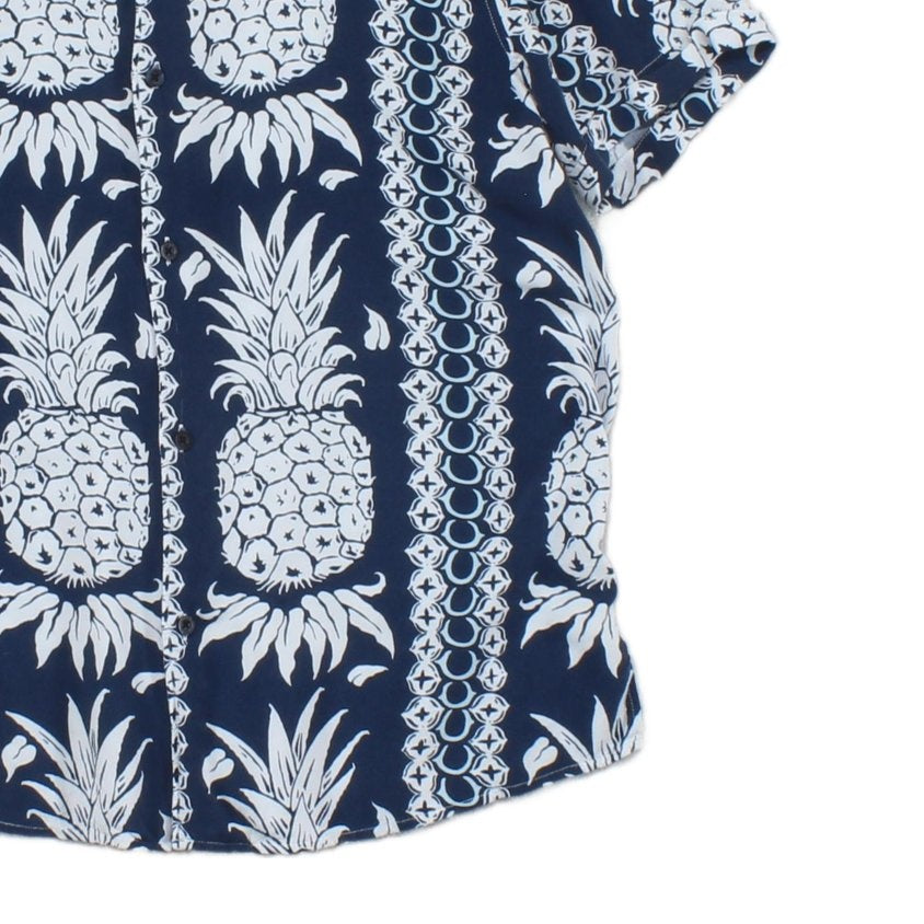 Mens Viscose Shirt Hawaiian Pineapple Short Sleeve